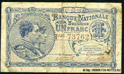 Belgium 1 franc 1920