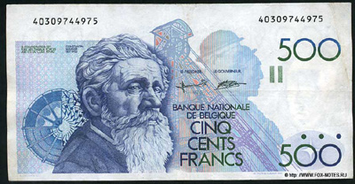 Belgium 500 francs 1982 banknote