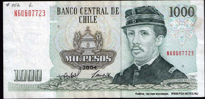 Banco Central de Chile. Chile. 1000 pesos 2004 banknote