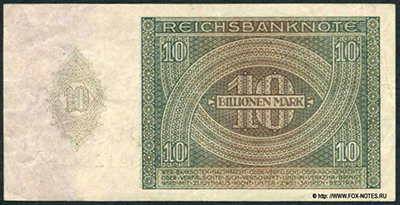 Reichsbank. Reichsbanknote. 10 Billionen Mark. 1. Februar 1924. ()