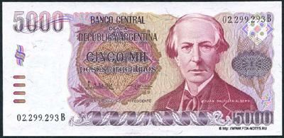 Argentina 5000 pesos 1984