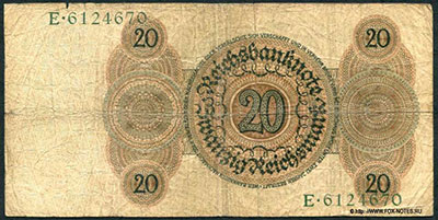 Imperial banknote of 20 Reichsmarks 1924