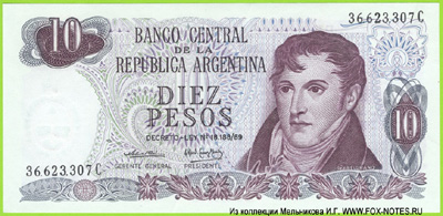Argentina 10 pesos 1974