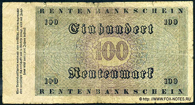 Rental bank mark of 100 rental marks 1923