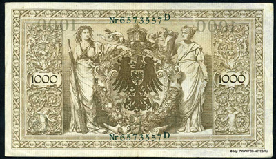 German banknote 1000 marks 1910