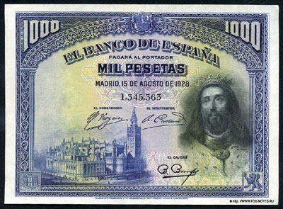 Spain 1000 pesetas 1928
