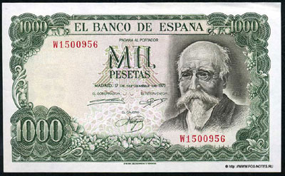 Spain 1000 pesetas 1971