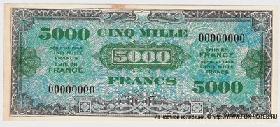 France 5000 francs 1944 sample