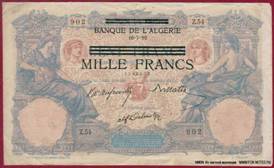 Banknotes for occupied Tunisia 1942-1943