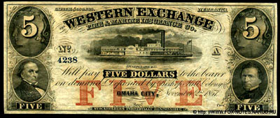Western Exchange Fire & Marine Insurance Co  5 dollars 1857-444444<br>
					
            		<p>
            		<img src=