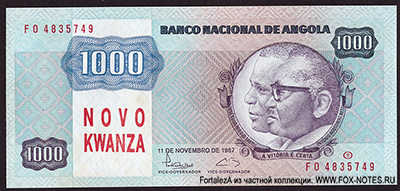Angola 1000 new kwanzas 1991