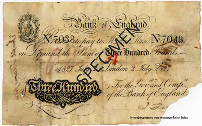Bank of England £300 1827