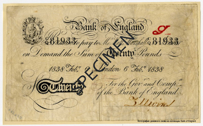 Bank of England £20 1838