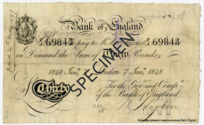 Bank of England £30 1848