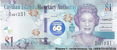 Cayman Islands 1 2020 dollar (2018), 60 years of first constitution.