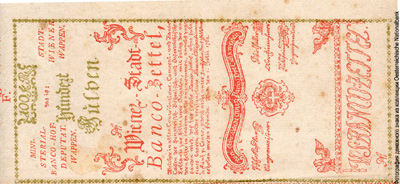 Wiener-Stadt-Banco-Zettel. 100 Gulden 1762.