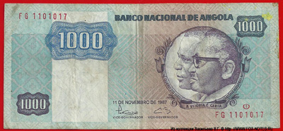 Anogola 1000 kwanzas 1987