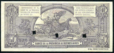 El Banco de la Provincia de Buenos Aires  1 peso 1891