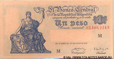 Argentina 1 peso 1947