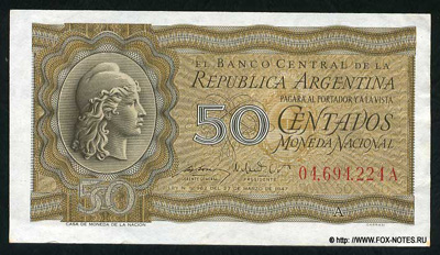 Argentina 50 centavo 1950 1947