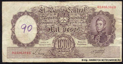 Argentina 1000 pesos 1954