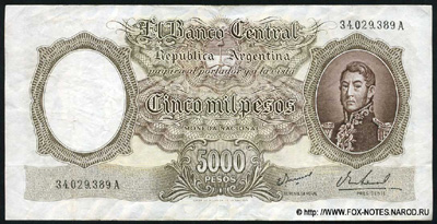 Argentina 5000 pesos 1966