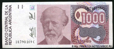 Argentina 1000 australs 1988