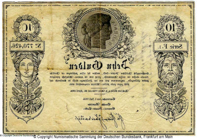 Großherzogtum Baden 10 Gulden 1854