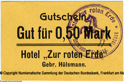 Hotel Zur roten Erde, Gebrüder Hülsmann / Windhuk 50 Pfennig
