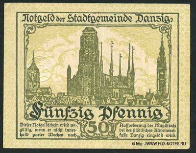 Stadt Danzig 50 pfennig 1919
