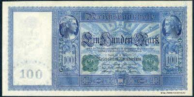 Reichsbanknote. 100 Mark. 21. April 1910. Ro.44b