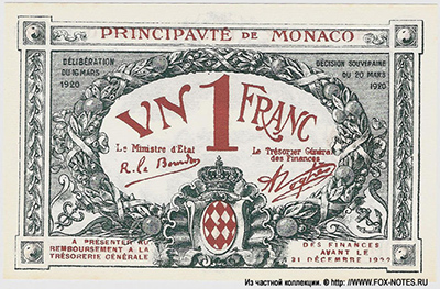 Monaco 1 franc 1920