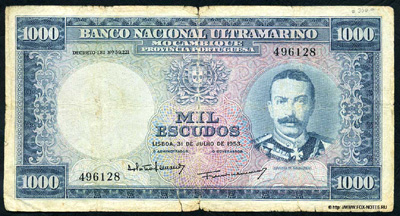 Portuguese Mozambique 1000 escudos 1953