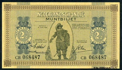 Netherlands East Indies 2 1/2 guilders 1940