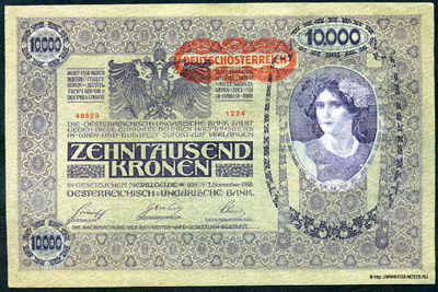 Austro-Hungarian Bank. Banknote 10000 kroons 1920 .