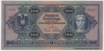 Austrian National Bank. 100 shilling note 1925 .