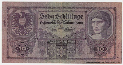 Austrian National Bank. 10 shilling note 1925 .