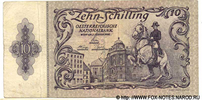 Austrian National Bank. 10 shilling note 1950 .