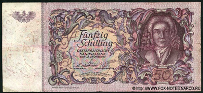 Austrian National Bank. 50 shilling note 1951 .