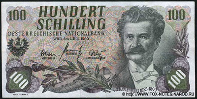 Austrian National Bank. 100 shilling note 1960 .