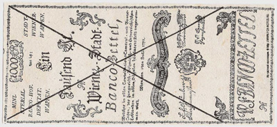 Wiener-Stadt-Banco-Zettel. 1000 Gulden 1771.