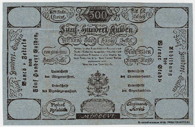 Wiener-Stadt-Banco-Zettel. 500 Gulden 1806.