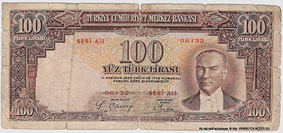Turkey 100 lire 1930 Banknote